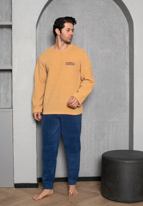 Pijama Barbat POLAR , Culoare Galben, Engros